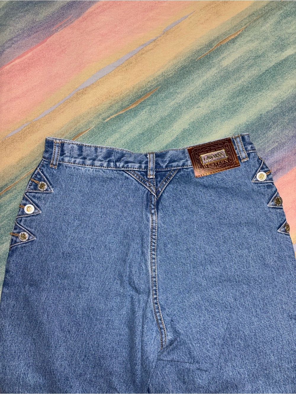 Vintage Lawman Western Jeans Relaxed Fit High Waist Bareback size 13 juniors